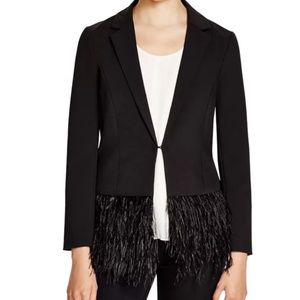 BRAND NEW Lucy Paris Bloomingdales feather trim blazer